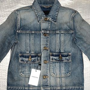 YSL 40s jacket in dirty sand blue denim